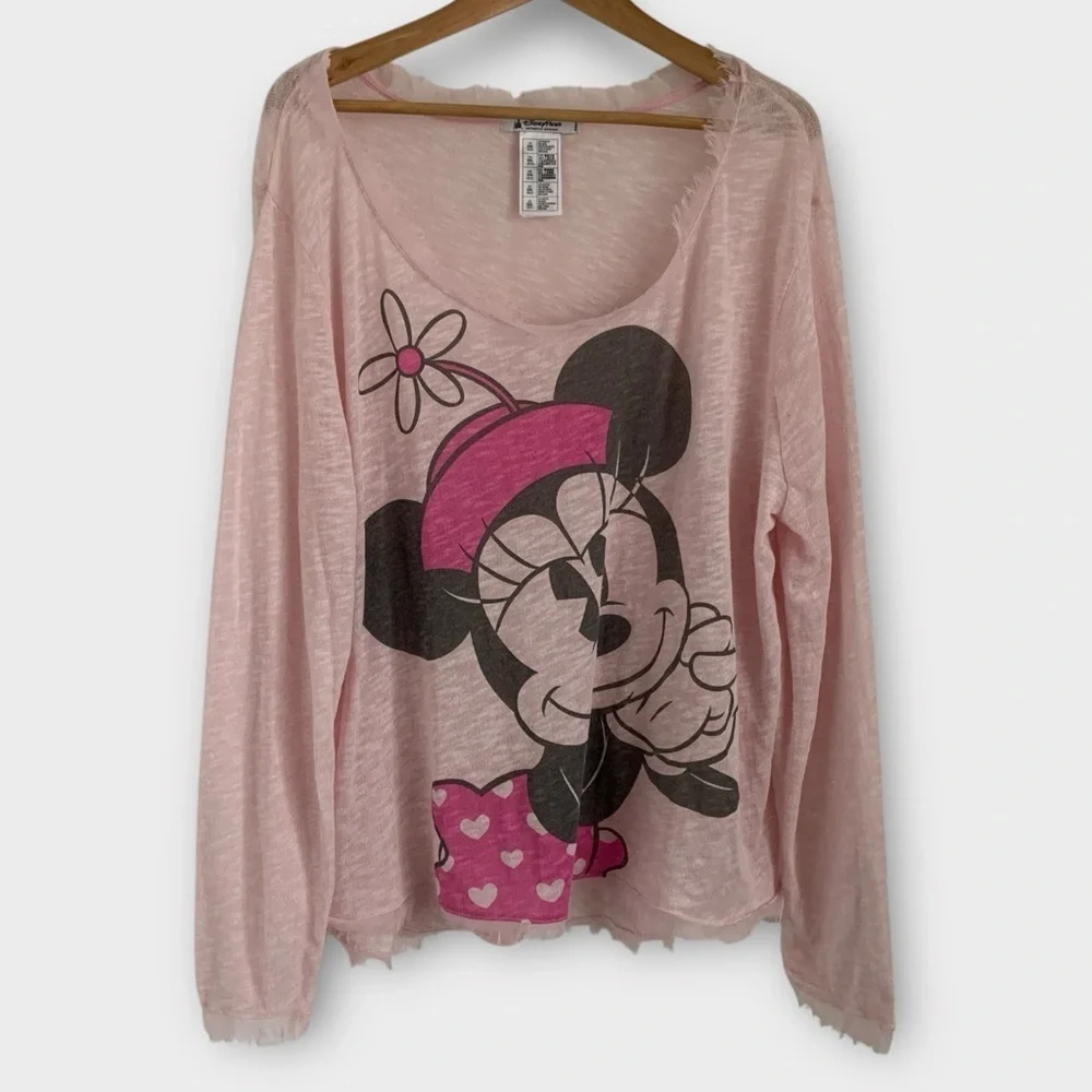 Disney Parks Minnie Mouse Pink Long Sleeve Top - Picture 2 of 8